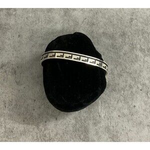 Vintage Sterling silver Hopi L shape Greek Key cuff bracelet